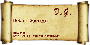 Dobár Györgyi névjegykártya
